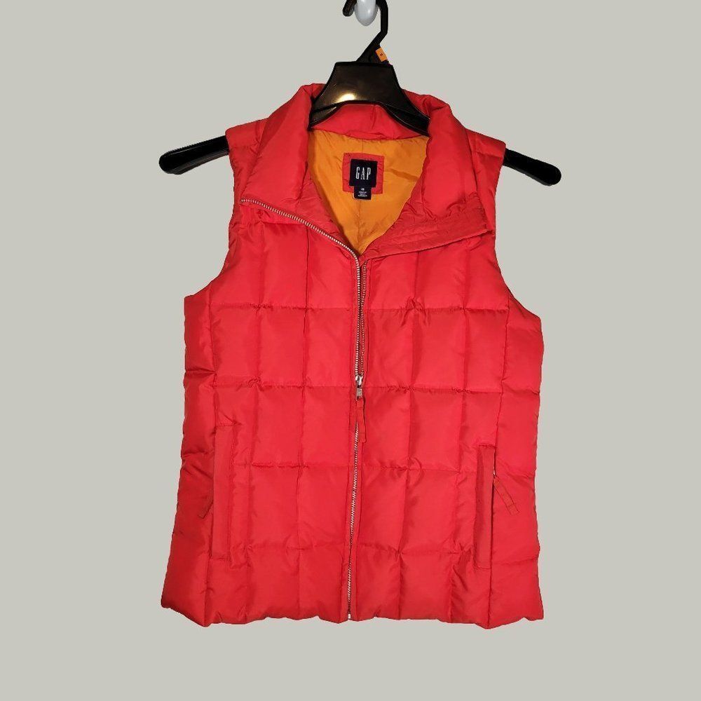 Gap Red Puffer Vest Womens Jacket Coat Outerwear Sleeveless Size XS